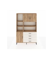 Arges Dolap 8 Raflı 4 Çekmeceli 3 Kapaklı 132x30x195 Çam-Çam/Aytaşı