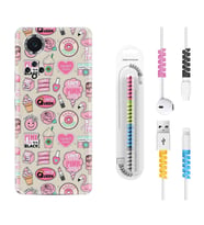 Huawei Nova Y70 Y90 Nova 9 SE  Kılıf Kablo Koruma Spiral Silikon Donut Flamingo 1415