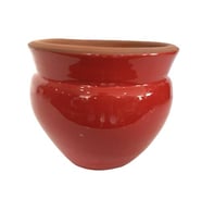 KIRMIZI RENK SIRLI EL YAPIMI KÜÇÜK BOY TOPRAK SAKSI (12*12 CM)