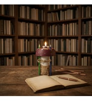 El Yapımı Mantar Kalemlik ve Mumluk Dekoratif Masaüstü Kalem Organizeri Tealight & Şamdan Mumluk Ofis Ev Dekorasyon Aksesuarı