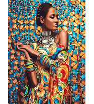 Afrikanın Yüzü Sayılarla Boyama Seti 40x50 cm (Tuvale Gerili)