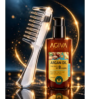 AGİVA CARE & BEAUTY Argan Oil Elixir Kuru Saç Bakım Yağı - Serum Hazneli Saç Tarağı Hediye