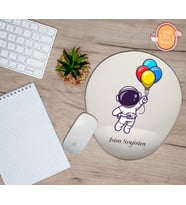 Kişiye Özel Balonlu Astronot Temalı Mouse Pad Bilek Destekli