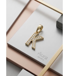 Xupıng Zirkon Taşlı K Harf Kolye Ucu 1 cm