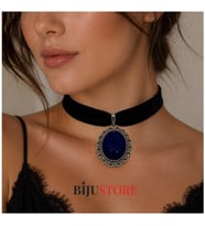 İznik Çini El Yapımı Gece Mavisi Vintage Kadın Choker