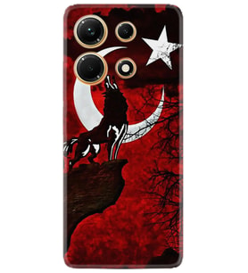 Infınix Note 30 Kılıf Resimli Desenli Baskılı Silikon Wolf and Moon 2 1381