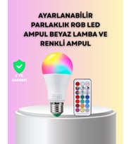 Kumanda Destekli Çok Renkli Akıllı Led Ampul