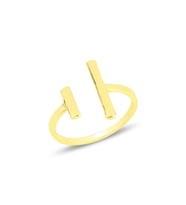 Gümüş altın yaldızlı modern tasarımlı üstten ayarlamalı yüzük SGTL11816GOLD (Rose)