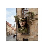 Üniformalı Atatürk Portresi Yakın Çekim Poster Bayrak Premium Raşel Kumaş ATA66