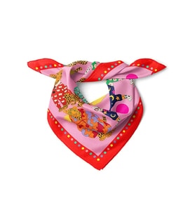 Colorful Leopards Desen Saten Fular