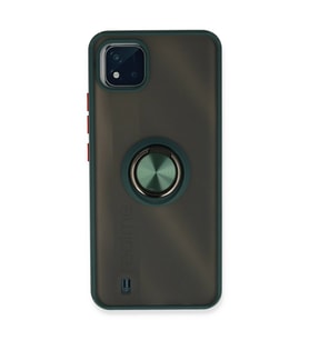 Realme C11 2021 Kılıf Montreal Yüzüklü Kapak - Yeşil