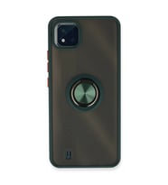 Realme C11 2021 Kılıf Montreal Yüzüklü Kapak - Yeşil