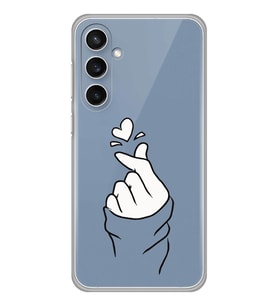 Samsung Galaxy S23 FE Uyumlu Kalp Desenli Şeffaf Telefon Kılıfı