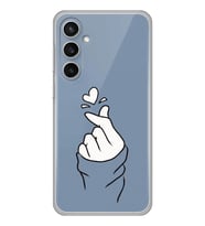 Samsung Galaxy S23 FE Uyumlu Kalp Desenli Şeffaf Telefon Kılıfı