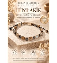 Sertifikalı Denge Koruma Topraklanma Güç Kararlılık Doğal Taş Bileklik - Hint Akiği