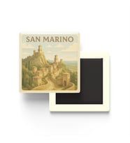San Marino - San Marino - Paper Cut Art - Baskılı Buzdolap Magneti Kare - 9x9 cm