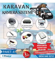 Uzaktan Takipli Karavan Kamera Sistemi Seti Kayıtlı Harddiskli 1 Tb Dahil 4 Kameralı Ekranlı