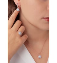 AgaKulche Baget Kare Kadın Gümüş Set Kalemli S50-EB (925)