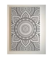25x35 Resimli Tuval Çocuk Boyama Seti- OTANTİK-MANDALA-6 renk akrilik boya ve 2 fırça adet fırça