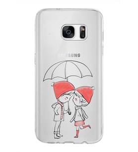 Samsung Galaxy S7 Kapak Aşk Tasarımlı Şeffaf Silikon Kılıf