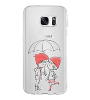 Samsung Galaxy S7 Kapak Aşk Tasarımlı Şeffaf Silikon Kılıf