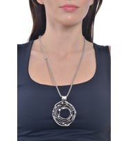 Kadın Antik Gümüş Kaplama Bohem Kolye