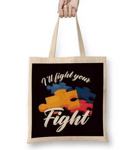 Autism Awareness Health Autistic Puzzle Ribbon Special Needs Bez Çanta Uzun Saplı