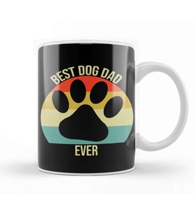 Vintage Best Dog Dad Ever Kupa Bardak Porselen