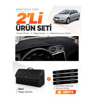 e-biz FORD FOCUS 2 (2005-2008) Uyumlu Torpido Örtüsü + Deri Bagaj Çantası Seti - Siyah - FO010