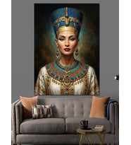 Mısır Kraliçesi Nefertiti Portresi Sanatı Dekoratif Kanvas - Mdf Ahşap Tablo