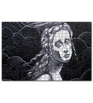 Cakapuzzle Siyah Beyaz Gravür Hüzünlü Bakışlı Kadın  Puzzle Yapboz MDF (Ahşap) (120 Parça)