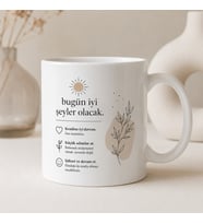 Minimal Motivasyon Tasarımlı Beyaz Kupa Bardak – Modern Yazılı Seramik Kupa