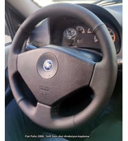 Fiat Palio Albea Araca Özgü Dikmeli Direksiyon Kılıfı SOFT NOKTA DÜZ SİYAH İP (Karışık)