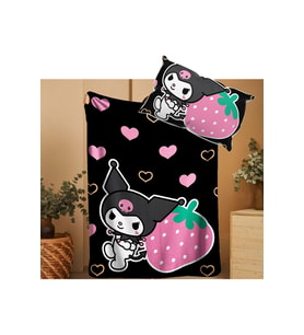 KUROMİ TEMALI BEBEK ÇOCUK WELSOFT YUMOŞ BATTANİYE & YASTIK KILIFI UYKU SETİ