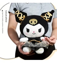 Kuromi Hello Kitty Özel Seri Sanrio 25 Cm Peluş Oyuncak Sanrio Kuromi Plush Hediyelik Oyuncak (Siyah-Altın)