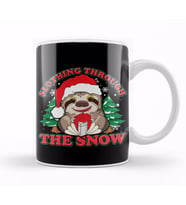 Cute Slothing Through the Snow Christmas Sloth Kupa Bardak Porselen
