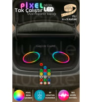 Şerit LED 2’li 6x9" Oval Pixel LED Hoparlör Kapağı  Müzik Senkron Işık Efektli RGB Animasyon Seti  Modifiye
