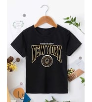 Çocuk Unisex Baskılı T-Shirt - Siyah