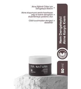 İva Natura Organik Akne Karşıtı Krem Bitkisel BHA Destekli – Sebum Dengeleyici – 50 ml