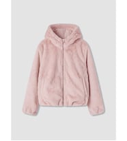LC WAIKIKI Pembe Kapüşonlu Kız Çocuk Pelüş Mont