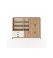 Arges Dolap 11 Raflı 3 Çekmeceli 5 Kapaklı 220x30x163 Çam-Çam/Aytaşı
