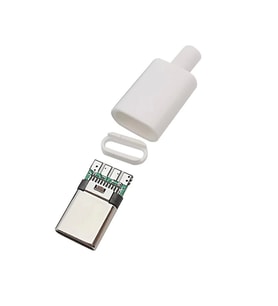 Type-c Usb 3.1 Şarj Soketi 24 Pin Erkek Fiş - Beyaz