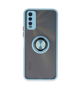 Vivo Y11s Kılıf Montreal Yüzüklü Silikon Kapak - Buz Mavi