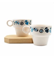 Nazar Boncuğu & Hamsa Temalı 2'li Espresso Bardak Seti