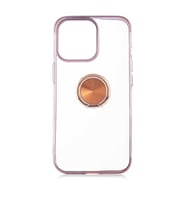Apple iPhone 13 Pro Kılıf Kenarları Renkli Yüzüklü Manyetik Silikon (Gold)