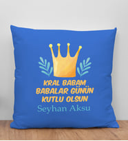 BK Gift Kişiye Özel İsimli Babalar Günü Tasarımlı Mavi Kırlent Yastık-6 Babaya Hediye, Ev Dekorasyonu, Babalar Günü Hediyesi