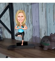 Kişiye Özel yoga meditasyon kadın Karikatür Ahşap Biblo