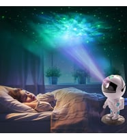 Yıldız Projektör Gece Lambası Uzaktan Kumanda İle 360 Ayarlanabilir Astronot Galaxy Aydınlatma (Beyaz)