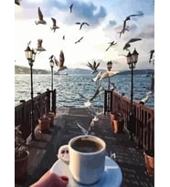 Boğaz Manzarası Sayılarla Boyama Seti 40x50 cm (Tuvale Gerili)