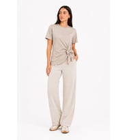 Kadın Bağlamalı Kısa Kollu Basic T-Shirt